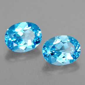 5.04 ct Blue Topaz Stone, Natural Topaz in Oval Facet Shape for Sale
