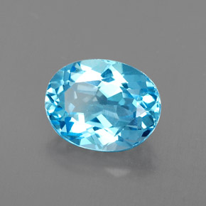 2.51 ct Blue Topaz Stone, Natural Topaz in Oval Facet Shape for Sale