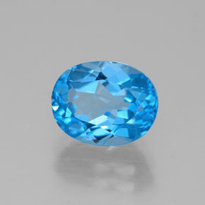 2.69 ct Blue Topaz Stone, Natural Topaz in Oval Facet Shape for Sale