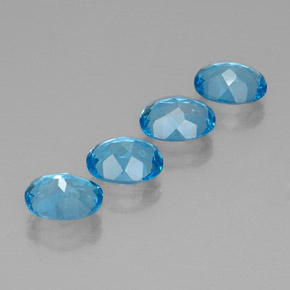Topaz Gemstone in 8 x 6 mm (calibrated) Size for Sale, Topaz Stone in Swiss Blue Color