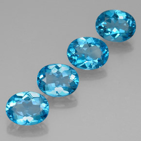 8.74 ct Blue Topaz Gemstone, Topaz Gem in Oval Facet Shape for Sale.