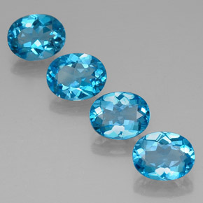 8.74 ct Blue Topaz Stone, Natural Topaz in Oval Facet Shape for Sale