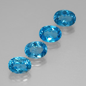 6.82 ct Blue Topaz Gemstone, Topaz Gem in Oval Facet Shape for Sale.