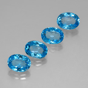 6.59 ct Swiss Blue Topaz Gemstone, Topaz Gem in Oval Facet Shape for Sale.