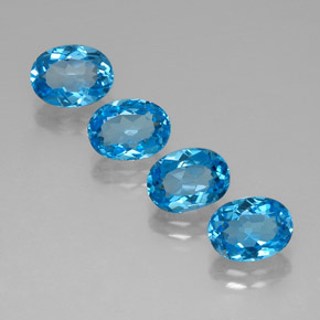 6.59 ct Swiss Blue Topaz Stone, Natural Topaz in Oval Facet Shape for Sale