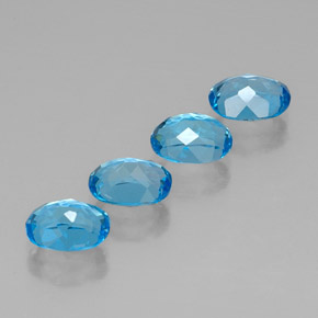 Topaz Gemstone in 8 x 6 mm (calibrated) Size for Sale, Topaz Stone in Swiss Blue Color
