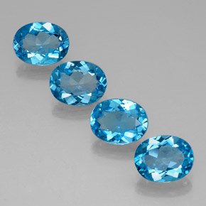 8.55 ct Blue Topaz Stone, Natural Topaz in Oval Facet Shape for Sale