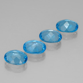 Topaz Gemstone in 9 x 7 mm (calibrated) Size for Sale, Topaz Stone in Swiss Blue Color