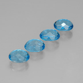 Topaz Gemstone in 8 x 6 mm (calibrated) Size for Sale, Topaz Stone in Swiss Blue Color