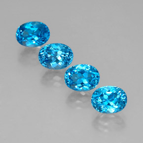 8.26 ct Blue Topaz Stone, Natural Topaz in Oval Facet Shape for Sale