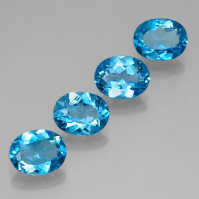 8.92 ct Blue Topaz Gemstone, Topaz Gem in Oval Facet Shape for Sale.