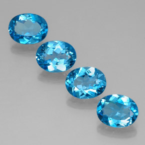 8.92 ct Blue Topaz Stone, Natural Topaz in Oval Facet Shape for Sale