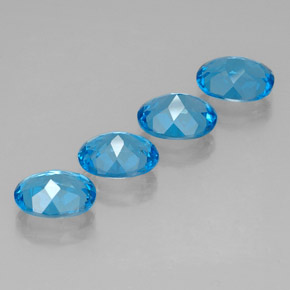 Topaz Gemstone in 9 x 7 mm (calibrated) Size for Sale, Topaz Stone in Swiss Blue Color