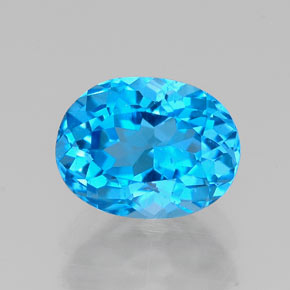1.79 ct Blue Topaz Gemstone, Topaz Gem in Oval Facet Shape for Sale.
