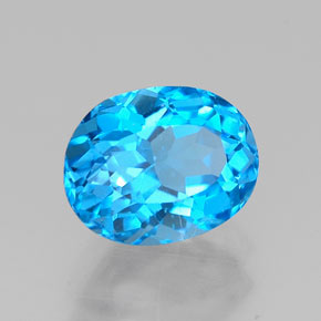 1.79 ct Blue Topaz Stone, Natural Topaz in Oval Facet Shape for Sale