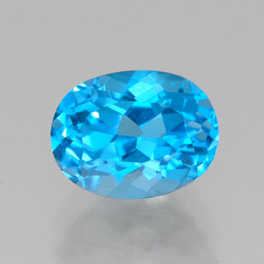 1.80 ct Blue Topaz Gemstone, Topaz Gem in Oval Facet Shape for Sale.