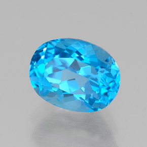 1.80 ct Blue Topaz Stone, Natural Topaz in Oval Facet Shape for Sale