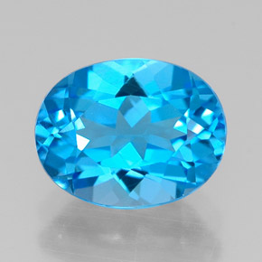 2.41 ct Blue Topaz Gemstone, Topaz Gem in Oval Facet Shape for Sale.
