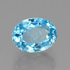 2.02 ct Blue Topaz Stone, Natural Topaz in Oval Facet Shape for Sale