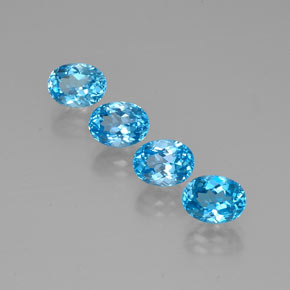 8.05 ct Blue Topaz Gemstone, Topaz Gem in Oval Facet Shape for Sale.