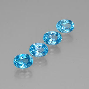 8.05 ct Blue Topaz Stone, Natural Topaz in Oval Facet Shape for Sale