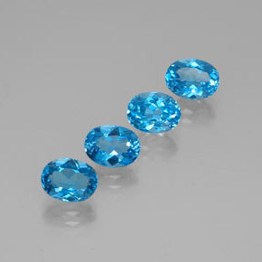 6.92 ct Blue Topaz Stone, Natural Topaz in Oval Facet Shape for Sale