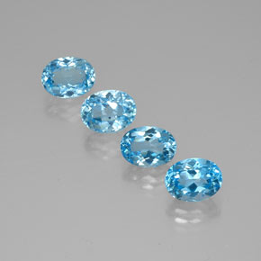 7.48 ct Blue Topaz Gemstone, Topaz Gem in Oval Facet Shape for Sale.