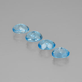 Topaz Gemstone in 8 x 6 mm (calibrated) Size for Sale, Topaz Stone in Swiss Blue Color
