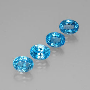 7.32 ct Blue Topaz Stone, Natural Topaz in Oval Facet Shape for Sale