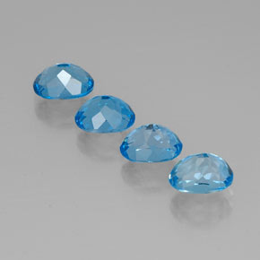 Topaz Gemstone in 8 x 6 mm (calibrated) Size for Sale, Topaz Stone in Swiss Blue Color