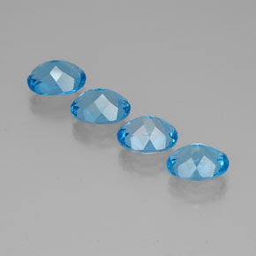Topaz Gemstone in 9 x 7 mm (calibrated) Size for Sale, Topaz Stone in Swiss Blue Color