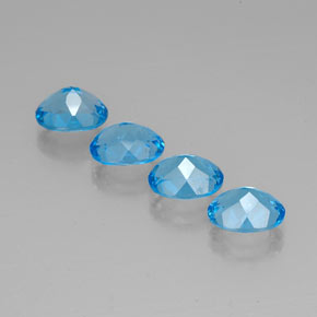 Topaz Gemstone in 9 x 7 mm (calibrated) Size for Sale, Topaz Stone in Swiss Blue Color