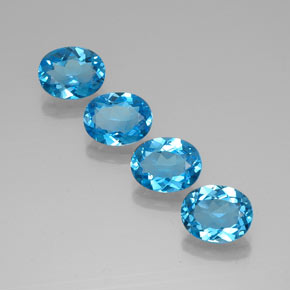 8.49 ctw Blue Topaz Gemstones, Topaz Gems in Oval Facet Shape for Sale.