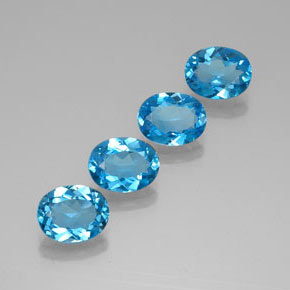 8.49 ctw Blue Topaz Stones, Natural Topaz in Oval Facet Shape for Sale