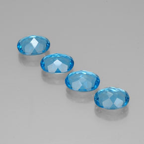 Topaz Gemstones in 9 x 7 mm (calibrated) Size for Sale, Topaz Stones in Swiss Blue Color