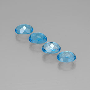 Topaz Gemstone in 8 x 6 mm (calibrated) Size for Sale, Topaz Stone in Swiss Blue Color