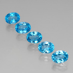 9.84 ct Blue Topaz Gemstone, Topaz Gem in Oval Facet Shape for Sale.
