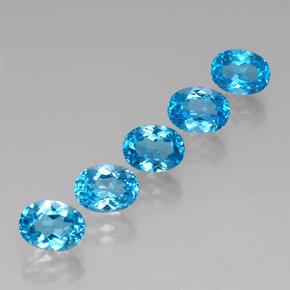 9.84 ct Blue Topaz Stone, Natural Topaz in Oval Facet Shape for Sale