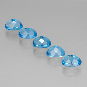 Topaz Gemstone in 8 x 6 mm (calibrated) Size for Sale, Topaz Stone in Swiss Blue Color