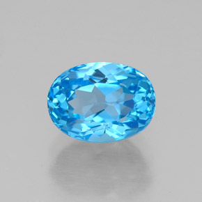 2.01 ct Blue Topaz Gemstone, Topaz Gem in Oval Facet Shape for Sale.