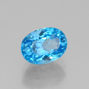 2.01 ct Blue Topaz Stone, Natural Topaz in Oval Facet Shape for Sale