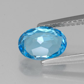 Topaz Gemstone in 8 x 6 mm (calibrated) Size for Sale, Topaz Stone in Swiss Blue Color