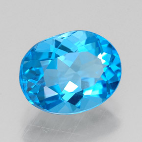 2.28 ct Blue Topaz Stone, Natural Topaz in Oval Facet Shape for Sale