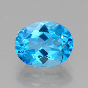 2.46 ct Blue Topaz Gemstone, Topaz Gem in Oval Facet Shape for Sale.