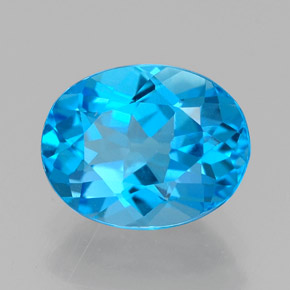 2.25 ct Blue Topaz Gemstone, Topaz Gem in Oval Facet Shape for Sale.