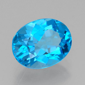 2.25 ct Blue Topaz Stone, Natural Topaz in Oval Facet Shape for Sale