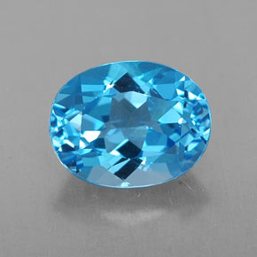 2.54 ct Blue Topaz Gemstone, Topaz Gem in Oval Facet Shape for Sale.
