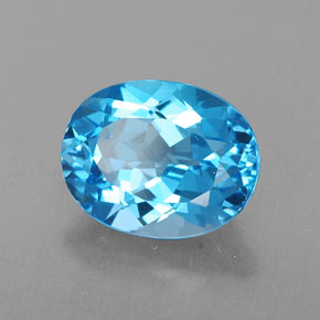 2.54 ct Blue Topaz Stone, Natural Topaz in Oval Facet Shape for Sale