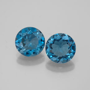 3.06 ct Blue Topaz Gemstone, Topaz Gem in Round Facet Shape for Sale.