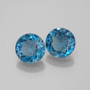 3.06 ct Blue Topaz Stone, Natural Topaz in Round Facet Shape for Sale